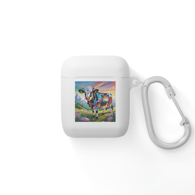 Cyber Glitch Cow AirPods Case Cover
