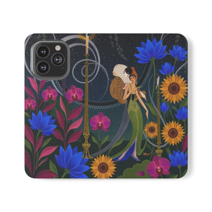 🌙🕯️ The Lady Of The Midnight Garden Flip Case – Art Deco Nocturne