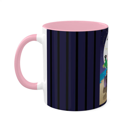 Moonlit Pirate Halloween Colorful Mugs, 11oz
