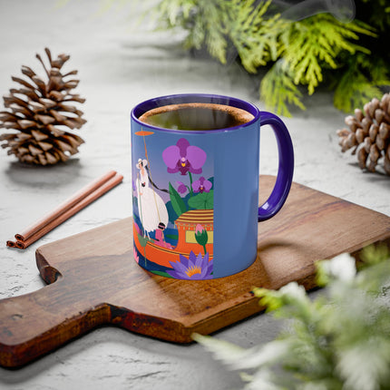 The Lady Of The Lotus Voyage Colorful Mugs – Art Deco Botanical Elegance