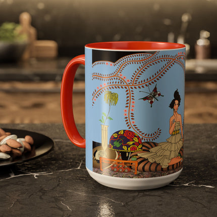 Minuit … ou l’appartement à la mode by George Barbier Colorful Mugs (11oz, 15oz)
