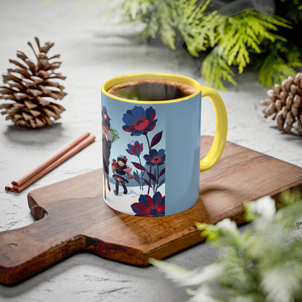 🎁🌺 The Christmas Gift Garden Stroll Colorful Mug – Art Deco Holiday Fantasy