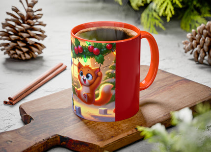 Naughty or Nice Kitten Christmas Colorful Mugs (11oz, 15oz)