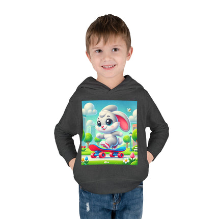 Skateboard Bunny Adventure Toddler Pullover Fleece Hoodie