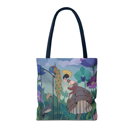 🦚🌸 The Lady Of The Peacock Garden Tote Bag – Art Deco Floral Fantasy
