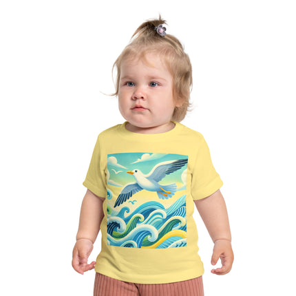 Seagull Riding a Wave Baby T-Shirt – A Splash of Seaside Adventure