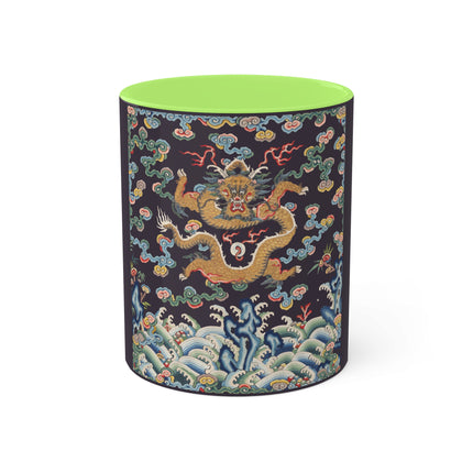 Rank Badge with Dragon with Deer Hooves Colorful Mugs, 11oz