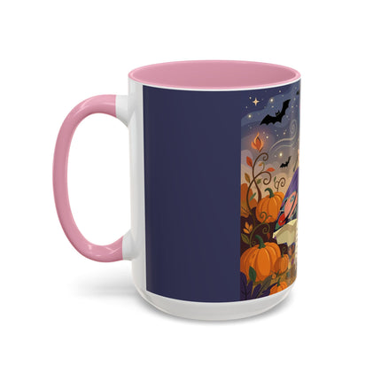 🌙🎃 The Moonlit Garden Walk Colorful Mug – Elegant Halloween Charm