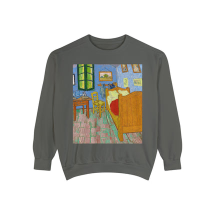 The Bedroom by Vincent van Gogh Unisex Garment-Dyed Sweatshirt