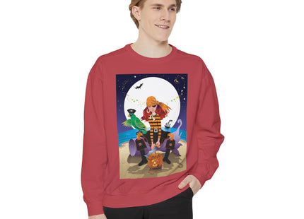 Moonlit Pirate Halloween Unisex Garment-Dyed Sweatshirt
