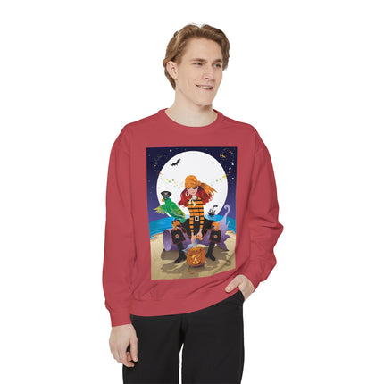 Moonlit Pirate Halloween Unisex Garment-Dyed Sweatshirt