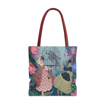 🦜🌸 The Ladies Of The Enchanted Aviary Tote Bag – Art Deco Floral Fantasy