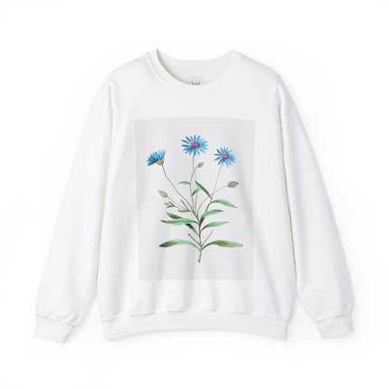 Blue Strawflower by Anselmus Boëtius de Boodt Heavy Blend™ Crewneck Sweatshirt