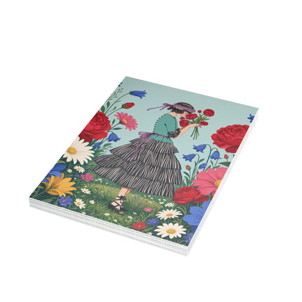🌹💙 The Rose Bouquet Promenade Postcards With Envelopes – Art Deco Floral Whimsy