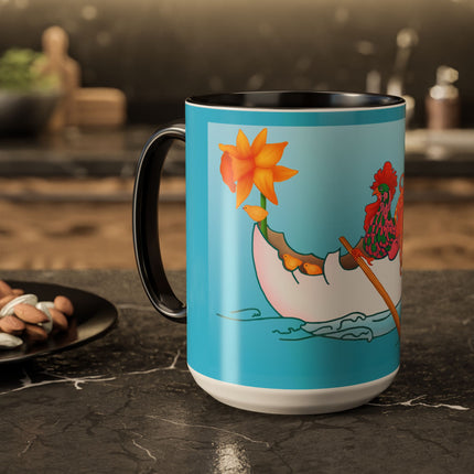 A Rooster's Seafaring Adventure Colorful Mugs, 11oz