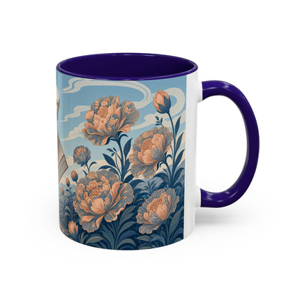 ☔🌸 The Grand Floral Journey Colorful Mug – Art Deco Travel Elegance
