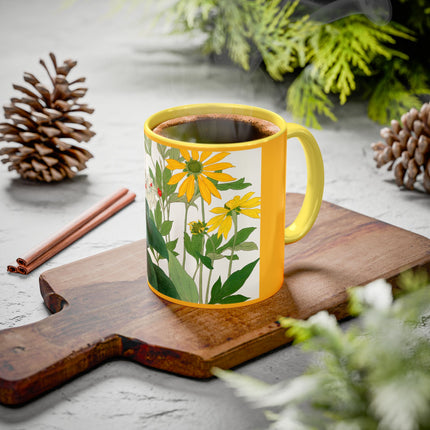 Clerodendrum & Rudbeckia Flower by Tanigami Kônan Colorful Mugs (11oz, 15oz)