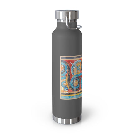 Reproduction of S-Spiral Frieze by Emile Gilliéron Copper Vacuum Insulated Bottle, 22oz