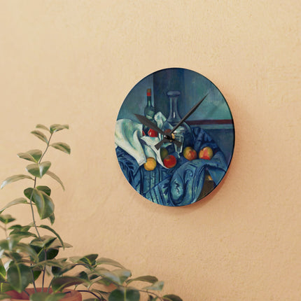 The Peppermint Bottle by Paul Cézanne Acrylic Wall Clock, Round and Square