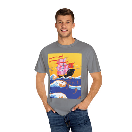 Golden Seas and Whimsical Dreams Unisex Garment-Dyed T-shirt