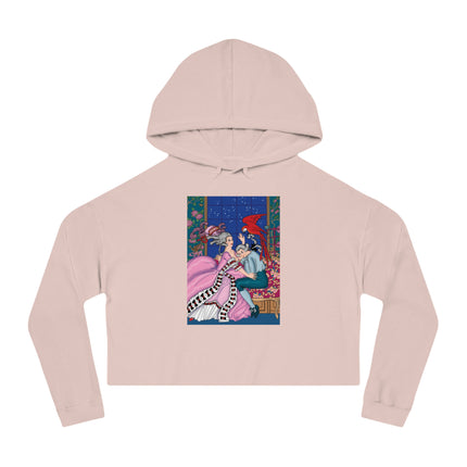 The Jealous Parrot by George Barbier Women’s Cropped Hooded Sweatshirt