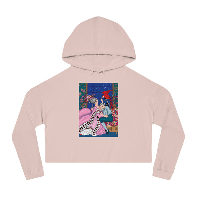 The Jealous Parrot by George Barbier Women’s Cropped Hooded Sweatshirt