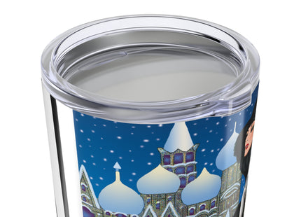 Elegant Winter Woman in Sleigh Tumbler 20oz