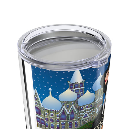 Elegant Winter Woman in Sleigh Tumbler 20oz