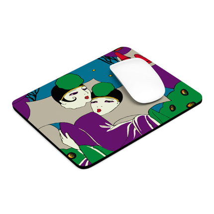 Two Pierrots Mouse Pad, Round and Rectangle