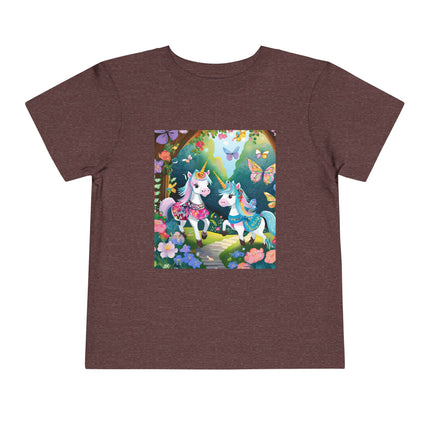 Baby Unicorns and Fluttering Butterflies Toddler Short Sleeve Tee