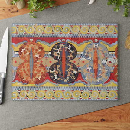 Reproduction of the Shield Frieze by Emile Gilliéron Glass Cutting Board