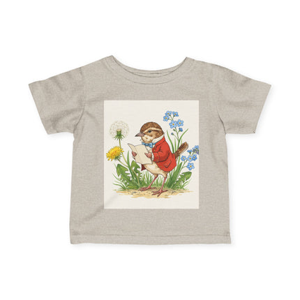 🐦📜 The Little Meadow Songbird Infant Fine Jersey Tee – Whimsical Woodland Charm