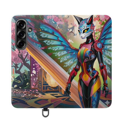 🦊🦋 Cyber Kitsune Butterfly Guardian Phone Case – Neon Magic & Digital Dreams
