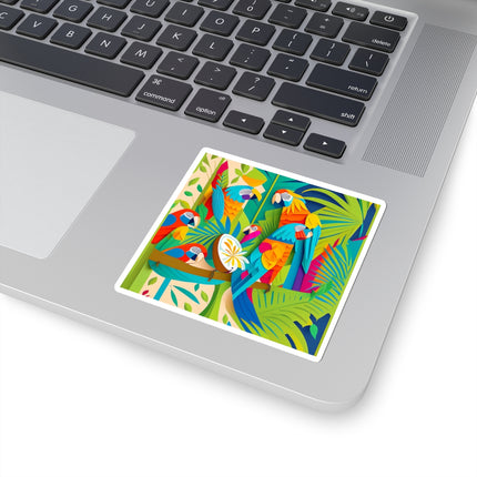 Colorful Macaws Kiss-Cut Stickers (4 Sizes)