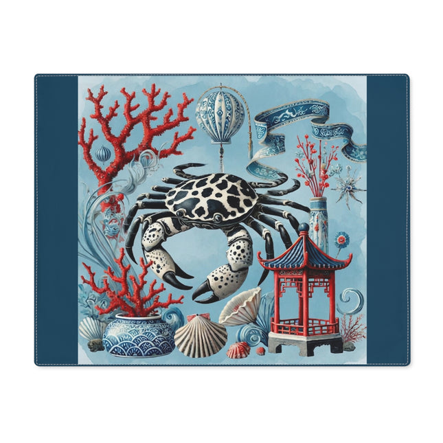 Spotted Crab & Pagoda Placemat – Mystical Ocean & Asian Harmony