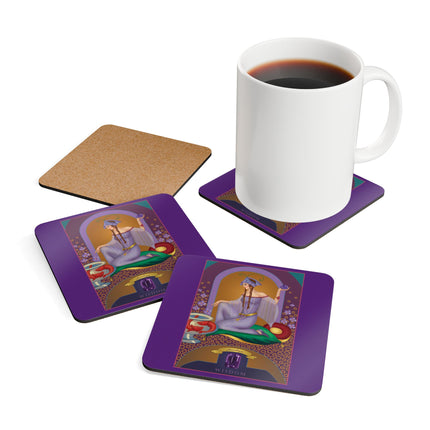 Aquarius Zodiac Design – February & Amethyst by Sofia Chiostri | Corkwood Coaster Set