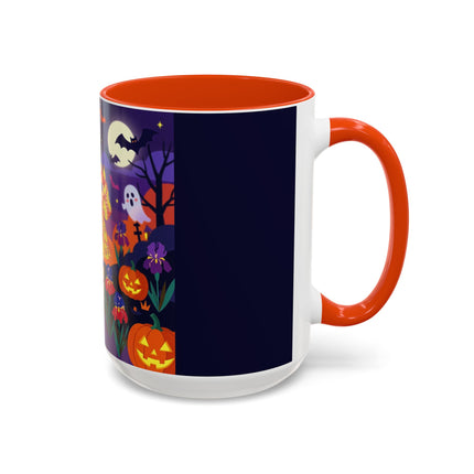 🌙🎃 The Moonlit Garden Masquerade Colorful Mug – Floral Halloween Charm
