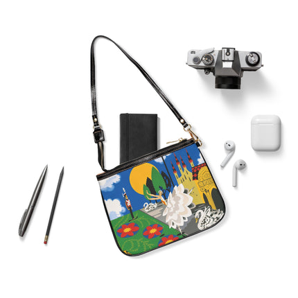 🦢🏰 The Enchanted Swan Ballet Small Shoulder Bag – Art Deco Fairytale Whimsy