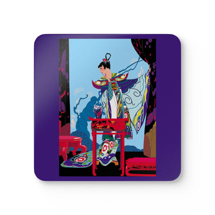 A Visual Journey by Umberto Brunelleschi Corkwood Coaster Set
