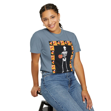 Candy Corn Skeleton Unisex Garment-Dyed T-shirt
