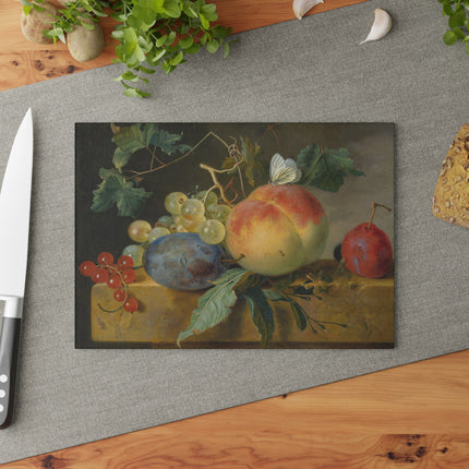 Fruit Still Life by Jan Van Huysum Glass Cutting Board