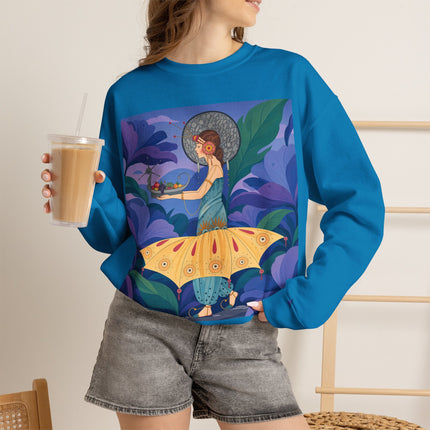 🦋🌿 The Butterfly Garden Offering Crewneck Sweatshirt – Art Deco Botanical Fantasy