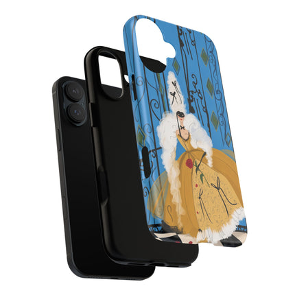 🎭🌹 The Lady At The Masquerade Gates Phone Case – Art Deco Fashion Illustration