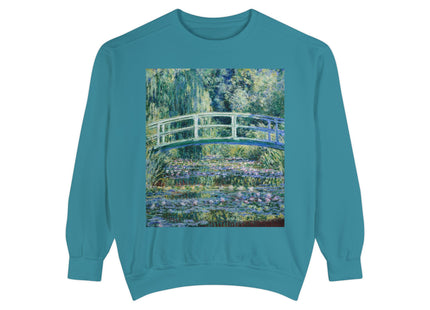 Water Lilies and Japanese Bridge by Claude Monet Unisex Garment-Dyed Sweatshirt