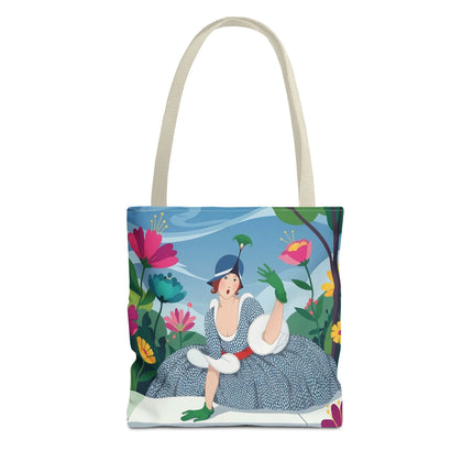 🌺🦚 The Lady Of The Peacock Garden Tote Bag – Art Deco Floral Fashion