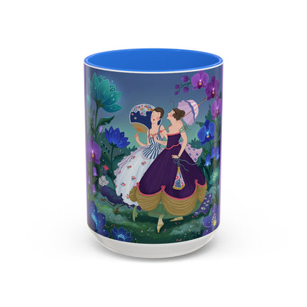 The Ladies Of The Moonlit Garden Colorful Mugs – Art Deco Floral Elegance