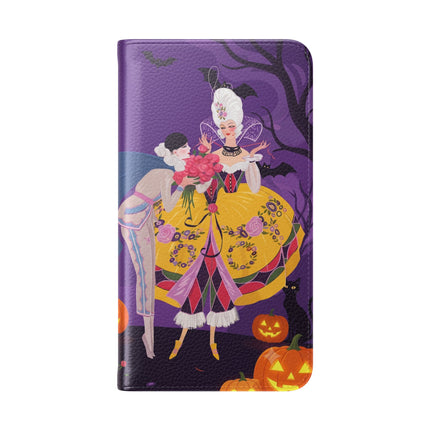 🎭🌹 The Harlequin Rose Masquerade Flip Case – Theatrical Halloween Romance