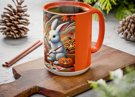 Halloween Rabbit’s Kabuki Jack-o’-Lanterns Colorful Mugs (11oz, 15oz)