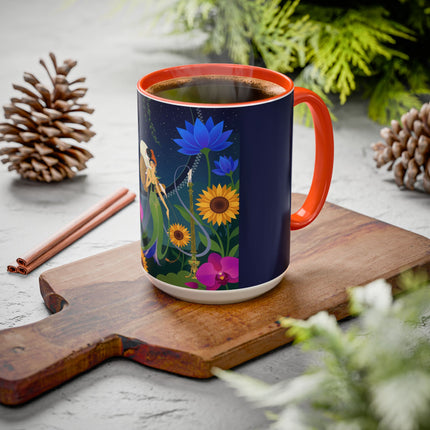 The Lady Of The Starlit Candles Colorful Mugs – Art Deco Theatrical Romance