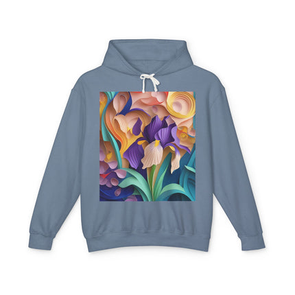 The Elegant Iris Flower Hoodie